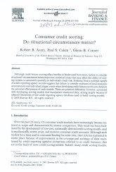 Imagen de la cubierta de Consumer credit scoring: Do situational circumstances matter?