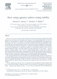 Imagen de la cubierta de How rating agencies achieve rating stability