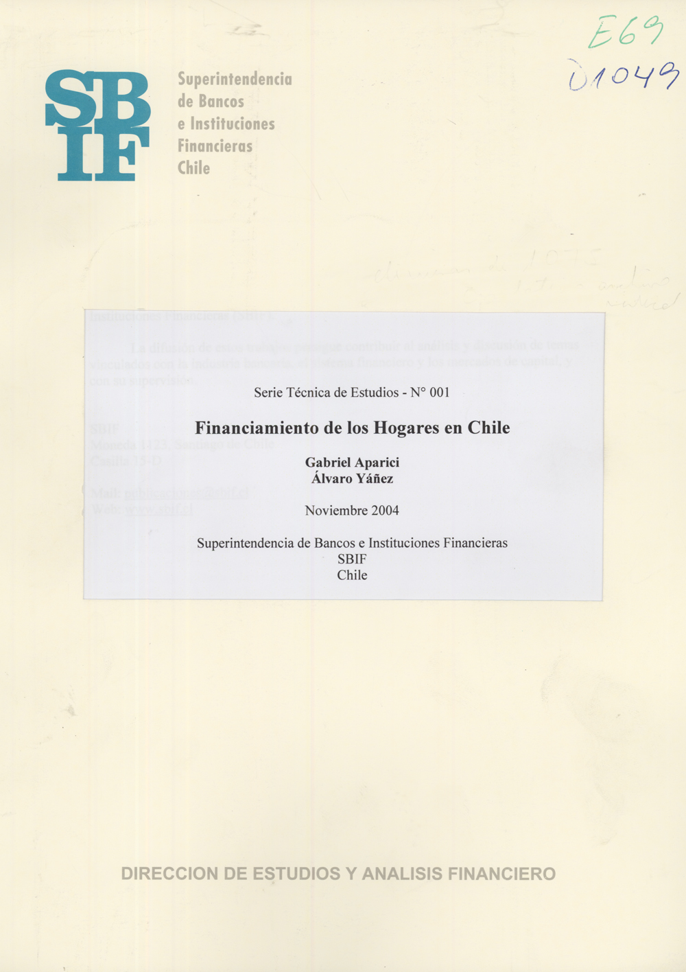 Imagen de la cubierta de Financiamiento de los Hogares en Chile