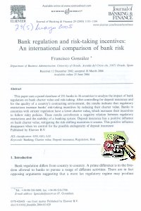 Imagen de la cubierta de Bank regulation and risk-taking incentives: an international comparision of bank risk
