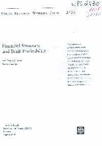 Imagen de la cubierta de Financial structure and bank profitability