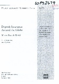 Imagen de la cubierta de Deposit insurance around the globe : where does it work?