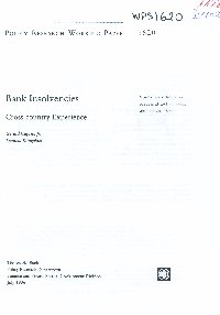 Imagen de la cubierta de Bank insolvencies : cross-country experience