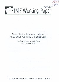 Imagen de la cubierta de Stress testing financial systems: What to do when the Governor calls