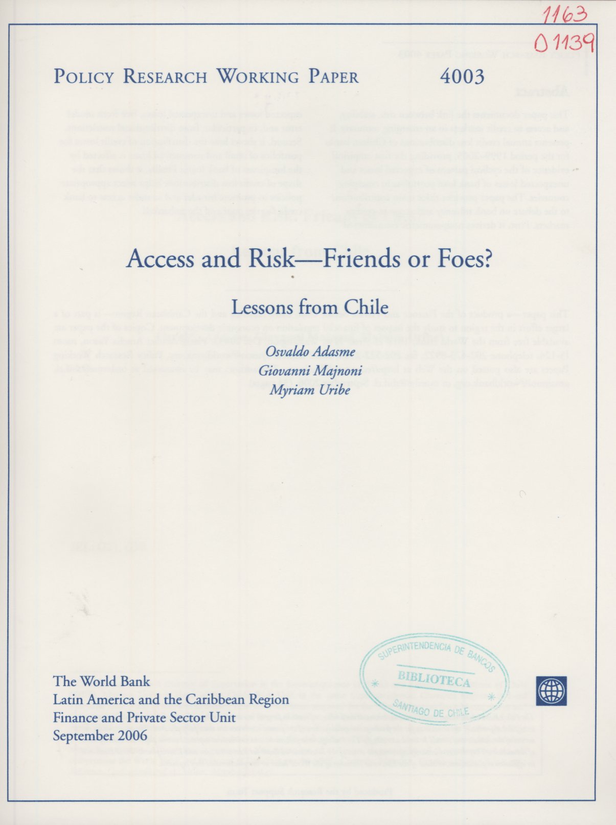 Imagen de la cubierta de Access and risk: friends or foes?