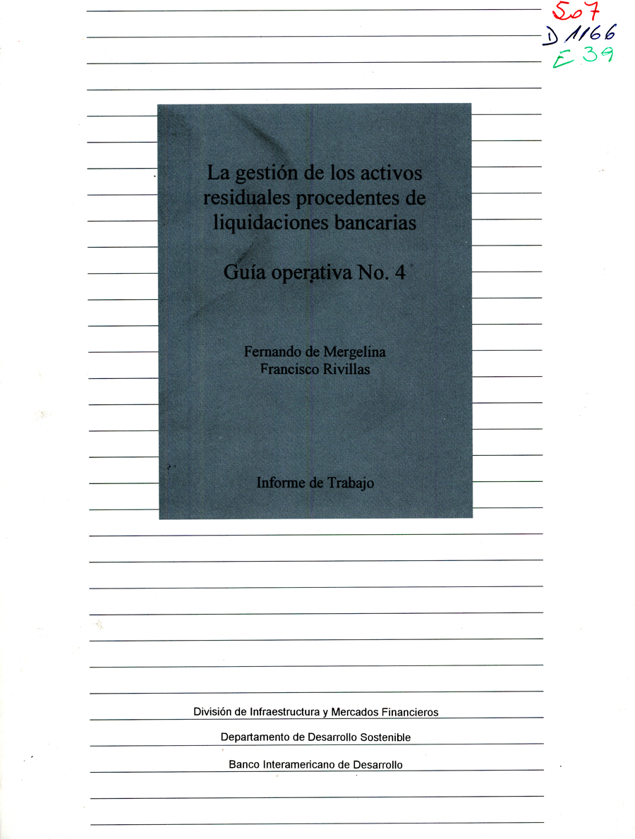 Imagen de la cubierta de La gestión de los activos residuales procedentes de liquidaciones bancarias