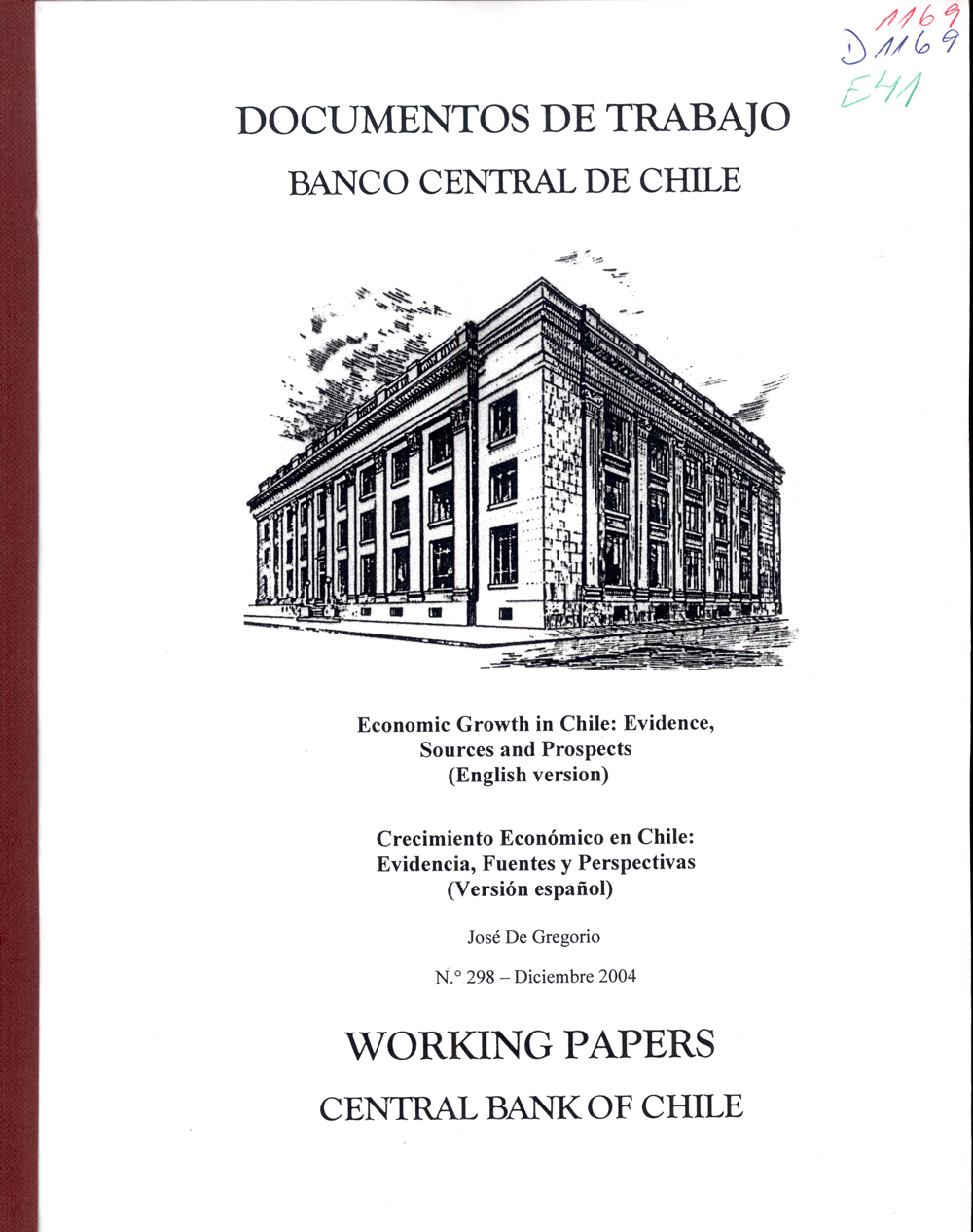 Imagen de la cubierta de Crecimiento Económico en Chile: Evidencia, Fuentes y Perspectivas