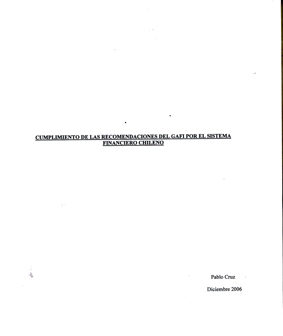 Imagen de la cubierta de Cumplimiento de las recomendaciones del GAFI por el sistema financiero chileno