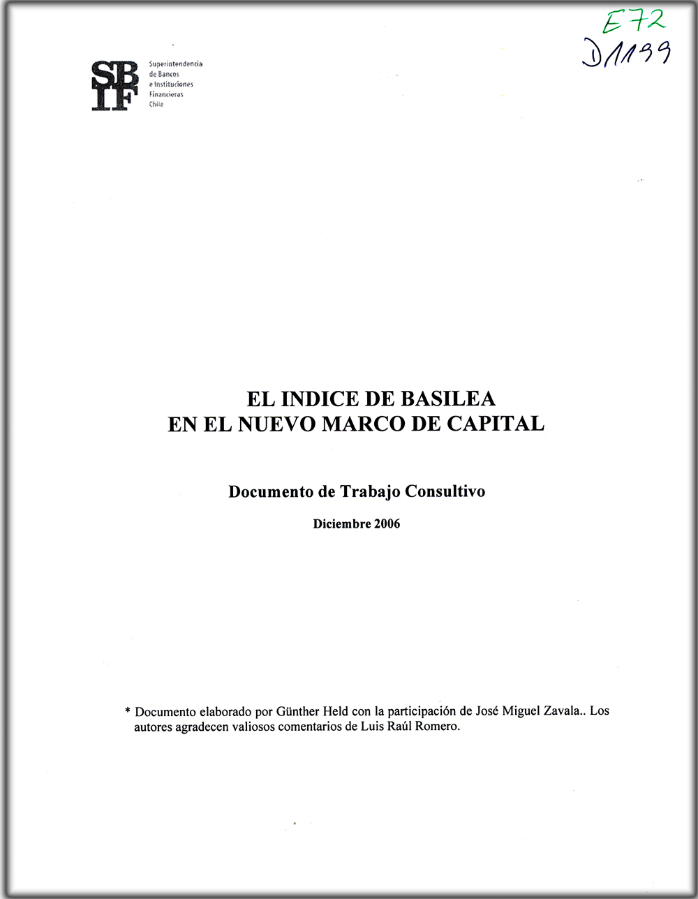 Imagen de la cubierta de El Índice de Basilea en el Nuevo Marco de Capital