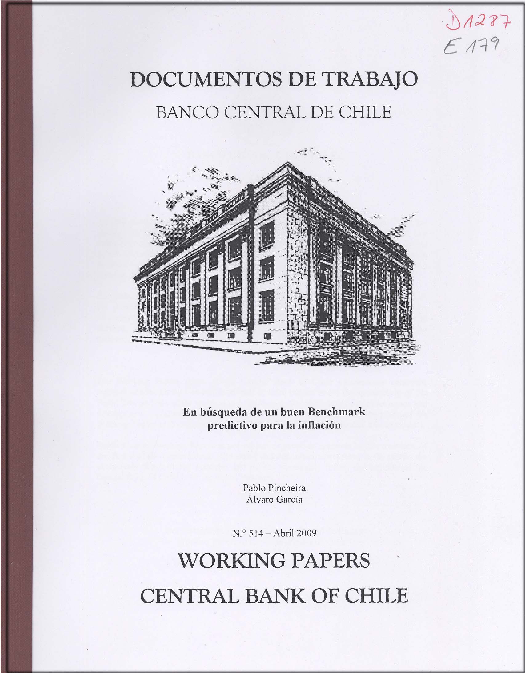 Imagen de la cubierta de En B&uacute;squeda de un Buen Benchmark Predictivo para la Inflaci&oacute;n