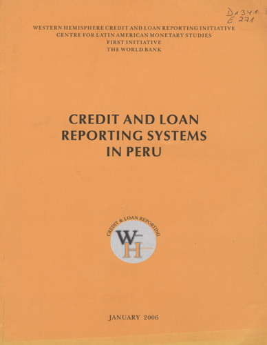 Imagen de la cubierta de Credit and loan reporting systems in Peru