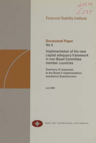 Imagen de la cubierta de Implementation of the new capital adequacy framework in non-Basel Committee member countries