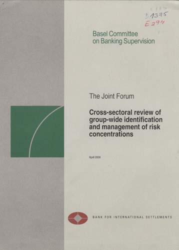 Imagen de la cubierta de Cross-sectoral review of group-wide identification and management of risk concentrations