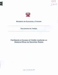 Imagen de la cubierta de Facilitando el acceso al crédito mediante un sistema eficaz de garantías reales