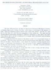 Imagen de la cubierta de The credit rating industry: an industrial organization analysis