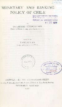 Imagen de la cubierta de Monetary and banking policy of Chile