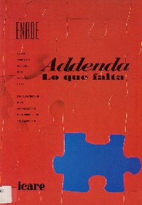 Imagen de la cubierta de Addenda. Lo que falta