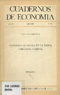 Imagen de la cubierta de Economías de escala en la banca comercial chilena