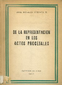Imagen de la cubierta de De la representación en los actos procesales