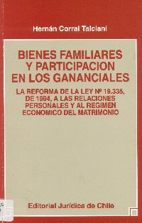 Imagen de la cubierta de Bienes familiares y participación en los ganaciales