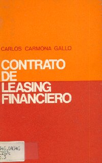 Imagen de la cubierta de Contrato de leasing financiero