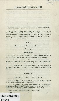 Imagen de la cubierta de Financial services bill