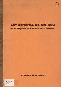 Imagen de la cubierta de Ley general de bancos de la República Federal de Alemania.