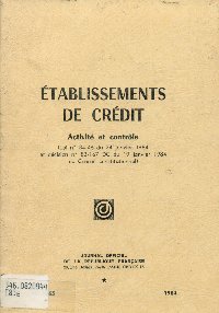 Imagen de la cubierta de Etablissements de credit.