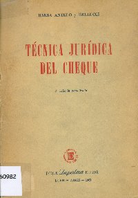 Imagen de la cubierta de Técnica jurídica del cheque