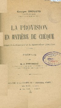 Imagen de la cubierta de La provision en matière de chèque.