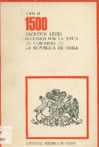Imagen de la cubierta de 1.451 al 1.500. Decretos leyes dictados por la Junta de Gobierno de la República de Chile