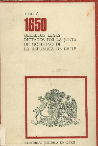 Imagen de la cubierta de 1.601 al 1.650. Decretos leyes dictados por la Junta de Gobierno de la República de Chile
