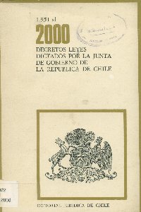 Imagen de la cubierta de 1.951 al 2.000. Decretos leyes dictados por la Junta de Gobierno de la República de Chile