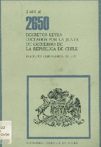 Imagen de la cubierta de 2.601 al 2.650. Decretos leyes dictados por la Junta de Gobierno de la Rep&uacute;blica de Chile