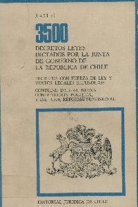 Imagen de la cubierta de 3.451 al 3.500. Decretos leyes dictados por la Junta de Gobierno de la República de Chile