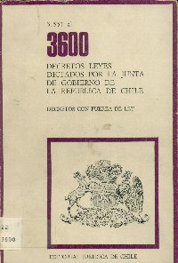 Imagen de la cubierta de 3.551 al 3.600. Decretos leyes dictados por la Junta de Gobierno de la República de Chile