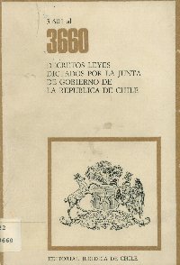 Imagen de la cubierta de 3.601 al 3.660. Decretos leyes dictados por la Junta de Gobierno de la República de Chile