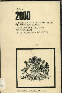 Imagen de la cubierta de 1.001 al 2.000. Indice sintético de materias de decretos leyes dictados por la Junta de Gobierno de la Republica de Chile