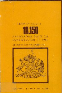 Imagen de la cubierta de Leyes Nº 18.101 a la 18.150. Aprobadas bajo la constitución de 1980
