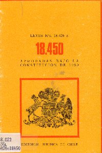 Imagen de la cubierta de Leyes N&ordm; 18.426 a la 18.450. Aprobadas bajo la constituci&oacute;n de 1980