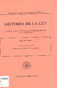 Imagen de la cubierta de Historia de la ley. Compilación de textos oficiales del debate parlamentario. Ley N° 19.628, (D. Oficial, 28 agosto 1999)