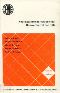 Imagen de la cubierta de Septuag&eacute;simo aniversario del Banco Central de Chile