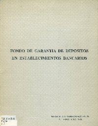 Imagen de la cubierta de Fondo de garantía de dépositos en establecimientos bancarios.