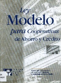 Imagen de la cubierta de Ley modelo para cooperativas de ahorro y crédito