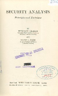 Imagen de la cubierta de Security analysis.