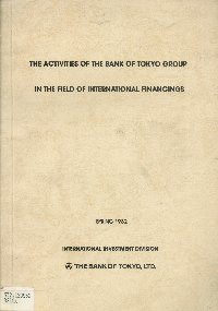 Imagen de la cubierta de The activities of the Bank of Tokyo Group.