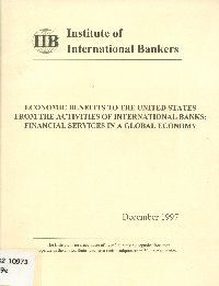 Imagen de la cubierta de Economic benefits to the United Sates from the activities of international banks: