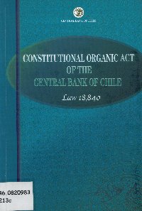 Imagen de la cubierta de Constitutional organic act of the Central Bank of Chile