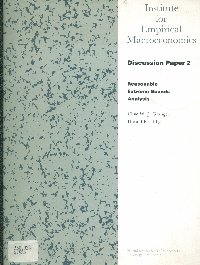 Imagen de la cubierta de Reasonable extreme bounds analysis