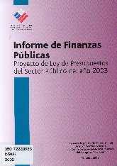 Imagen de la cubierta de Informe de finanzas públicas.